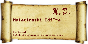 Malatinszki Dóra névjegykártya