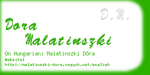 dora malatinszki business card