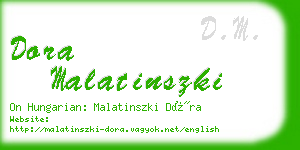 dora malatinszki business card